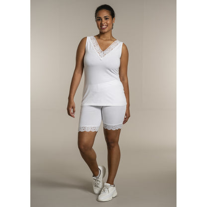 Sandgaard Top med V-hals og bomuld Top White