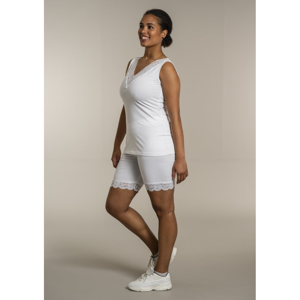 Sandgaard Top med V-hals og bomuld Top White