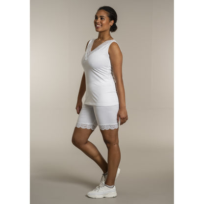 Sandgaard Top med V-hals og bomuld Top White