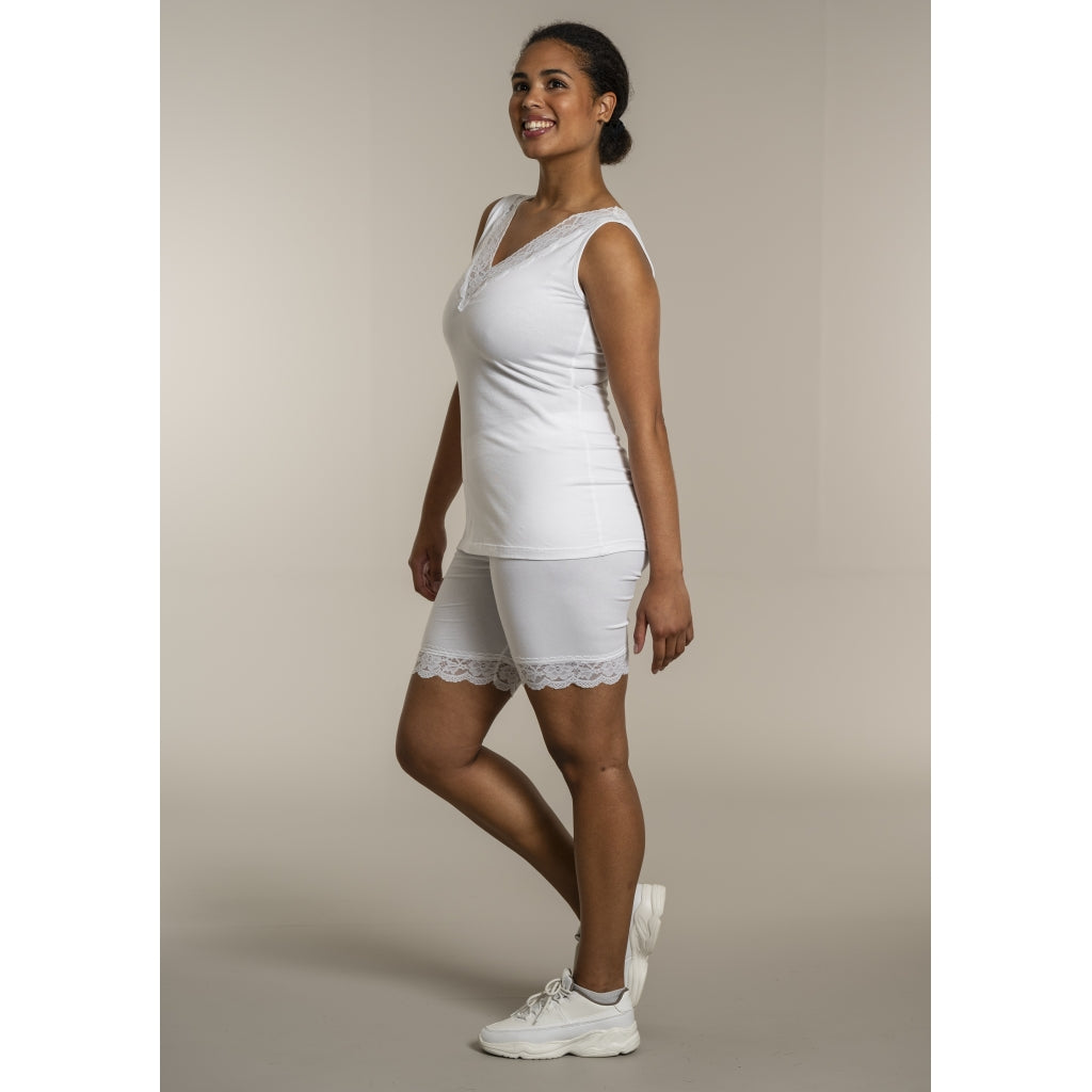 Sandgaard Top med V-hals og bomuld Top White