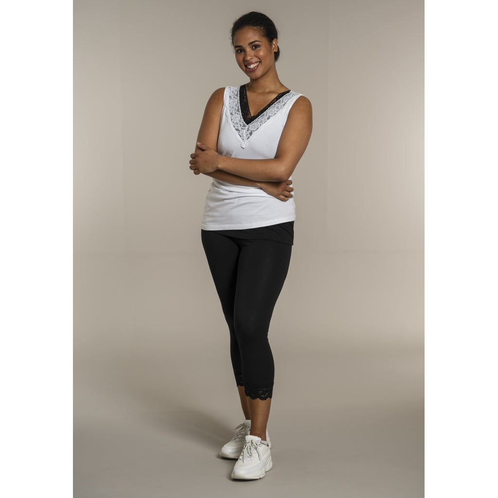 Sandgaard Top med V-hals og bomuld Top White