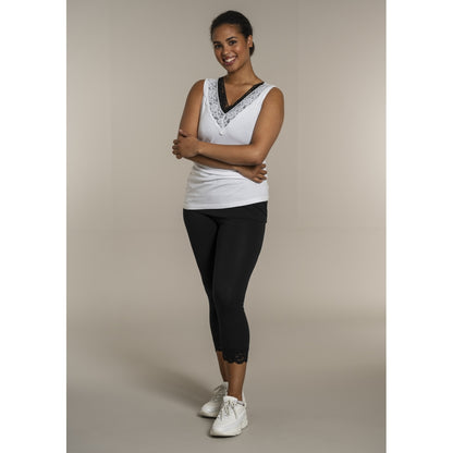 Sandgaard Top med V-hals og bomuld Top White