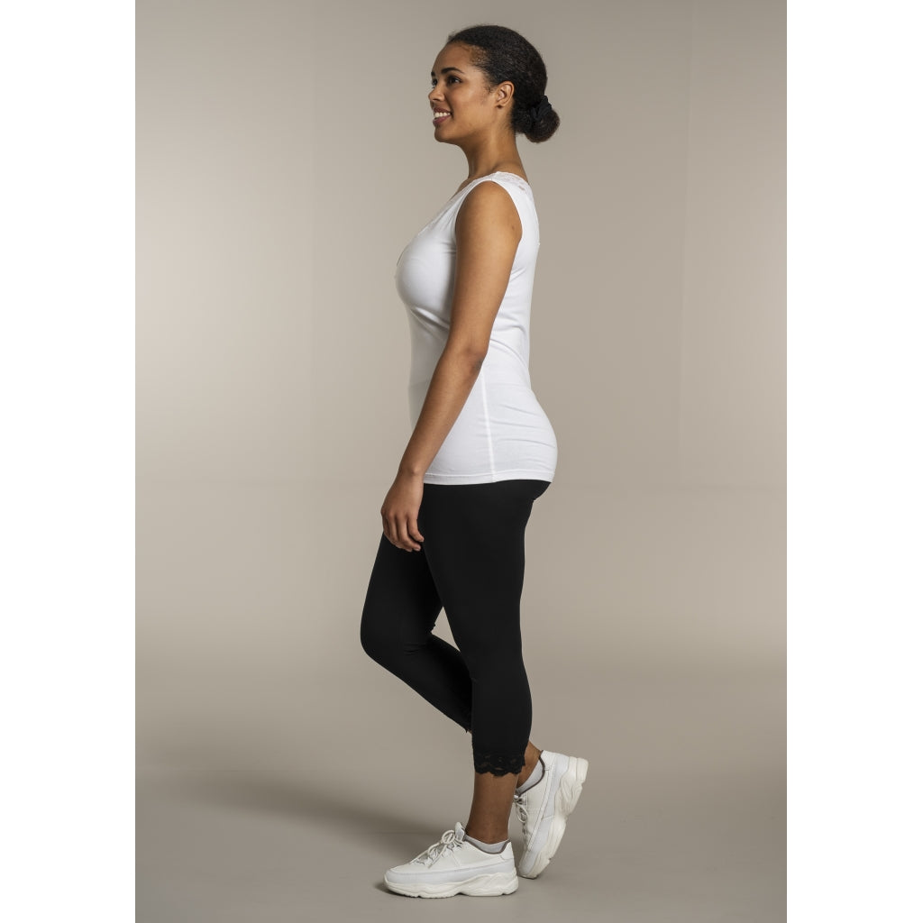 Sandgaard Top med V-hals og bomuld Top White