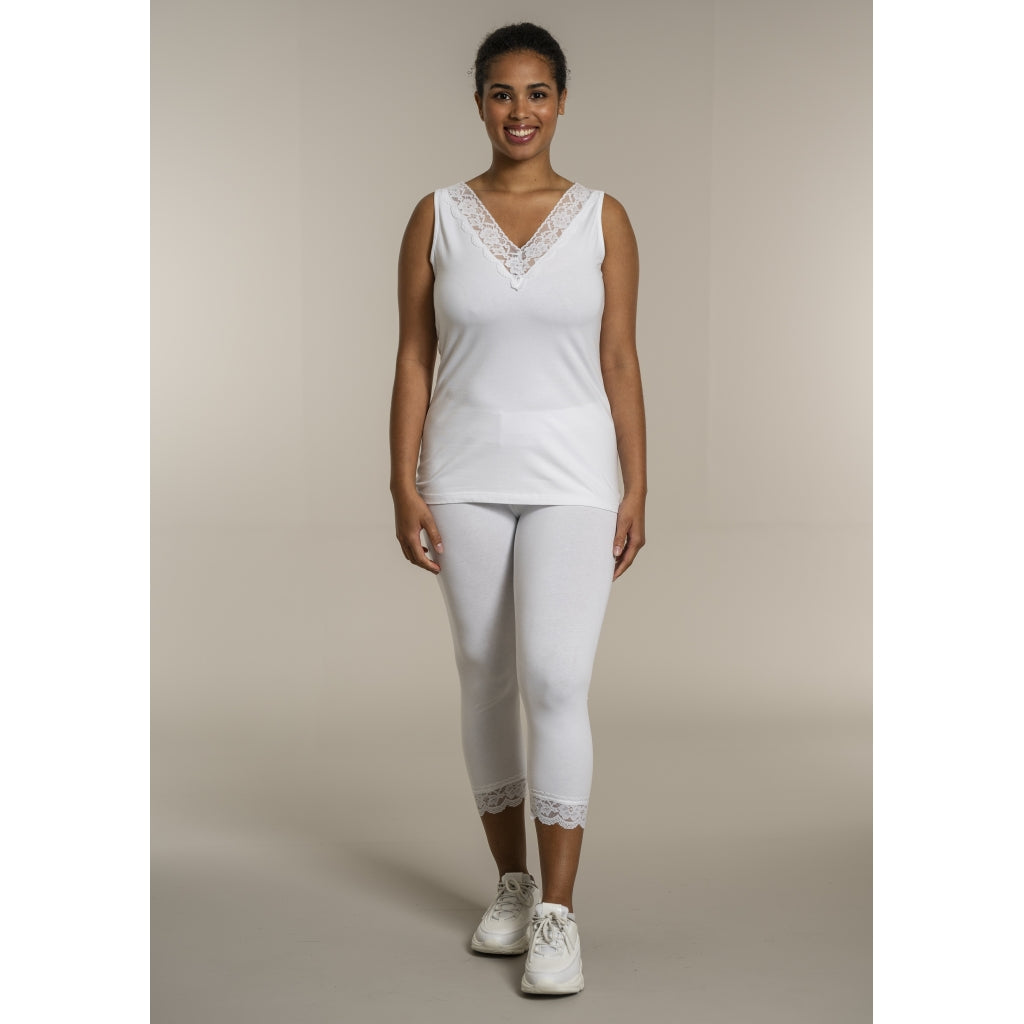 Sandgaard Top med V-hals og bomuld Top White