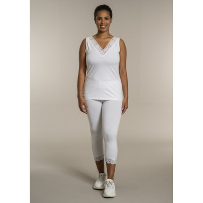 Sandgaard Top med V-hals og bomuld Top White